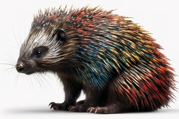 Obraz premium Majestic Porcupine Against White