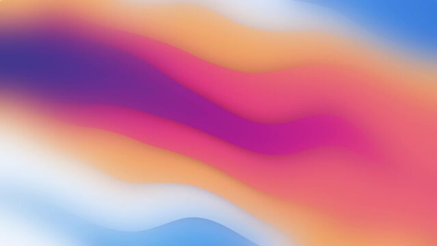 Live wallpaper animation from wavy shapes filled colorful gradient, 4K abstract animated background