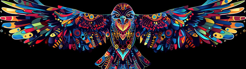 Psychedelic Eagle Art with Abstract Colorful Patterns