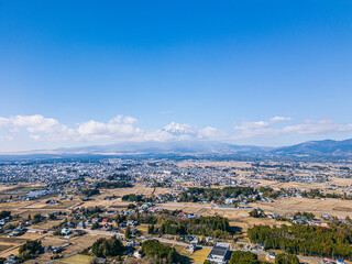 view of Fuji mountain in the background ,Japan.