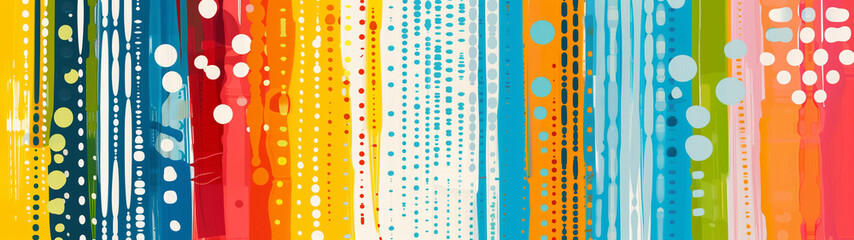 Abstract Pattern with Vertical Lines and Dots Design