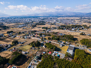 view of Fuji mountain in the background ,Japan.