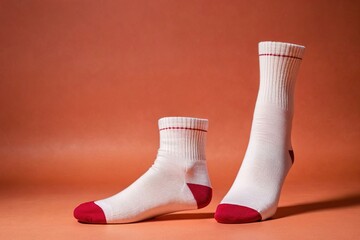 Product packaging mockup photo of Socks, studio advertising photoshoot