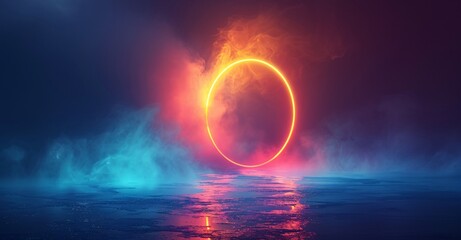 Ring of Fire A Solar Eclipse in the Sky Generative AI - obrazy, fototapety, plakaty
