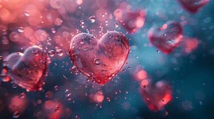 Pink Heart in the Rain A Love Story for the Month of Love Generative AI