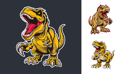 T-rex mascot vector illustration. Generative AI.