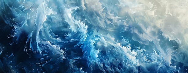Wave of the Month Blue Ocean Waves Generative AI - obrazy, fototapety, plakaty