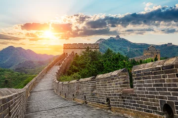 Papier Peint photo Lavable Mur chinois The Great Wall of China. Famous travel destinations in China.