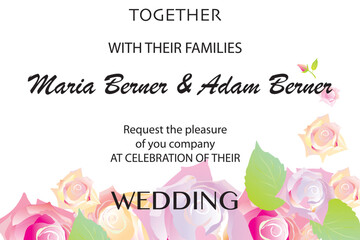 floral  wedding greeting card