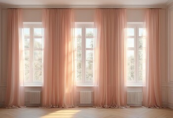 Serenity in Design: Backlit Window with Delicate Curtains