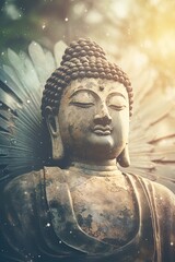 Buddha statue. Buddhism religion concept. Ai Generative