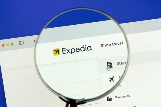 Ostersund, Sweden - April 1, 2024. Expedia webpage. Expedia is an online travel agency and metasearch engine.