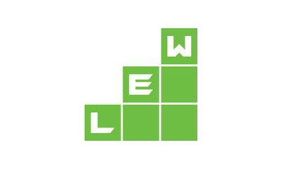 LEW initial letter financial logo design vector template. economics, growth, meter, range, profit, loan, graph, finance, benefits, economic, increase, arrow up, grade, grew up, topper, company, scale © Fahim
