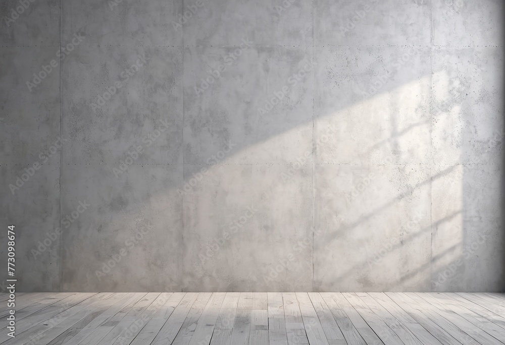 Poster simplicity in design: minimal abstract background with light on gray wall