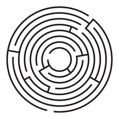 Round maze. Labyrinth vector illustration.