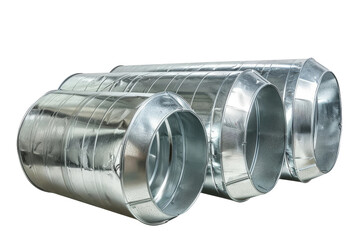 Galvanized Steel Ductwork HVAC isolated on transparent background