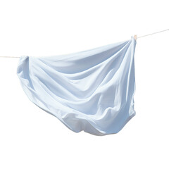 A Drying the bed sheets a large, Isolated on transparent PNG background, Generative ai