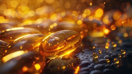 Dynamic 3D animation showing the effect of omega-3 fatty acids on reducing allergies - obrazy, fototapety, plakaty