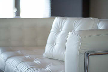 White leather sofa
