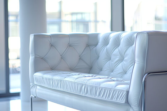 White leather sofa
