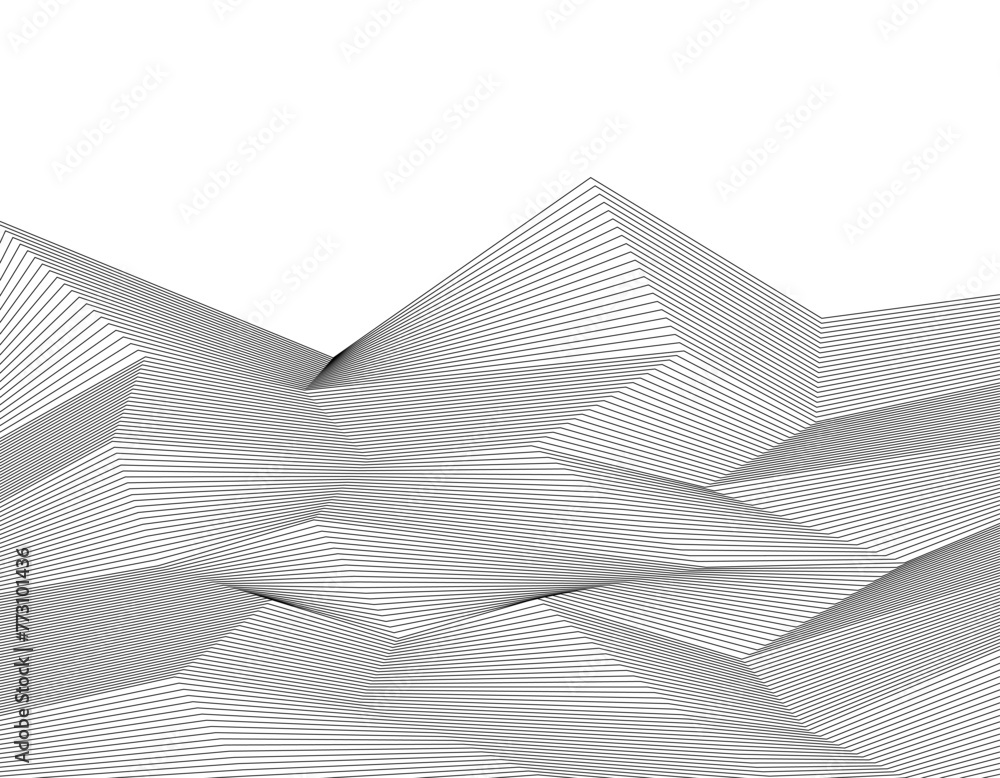 Poster white black color. linear background. design elements. poligonal lines. protective layer for banknot