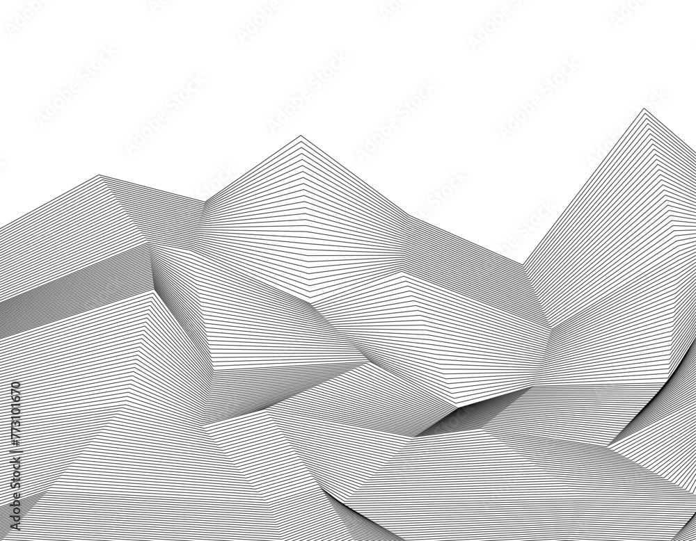 Poster white black color. linear background. design elements. poligonal lines. protective layer for banknot