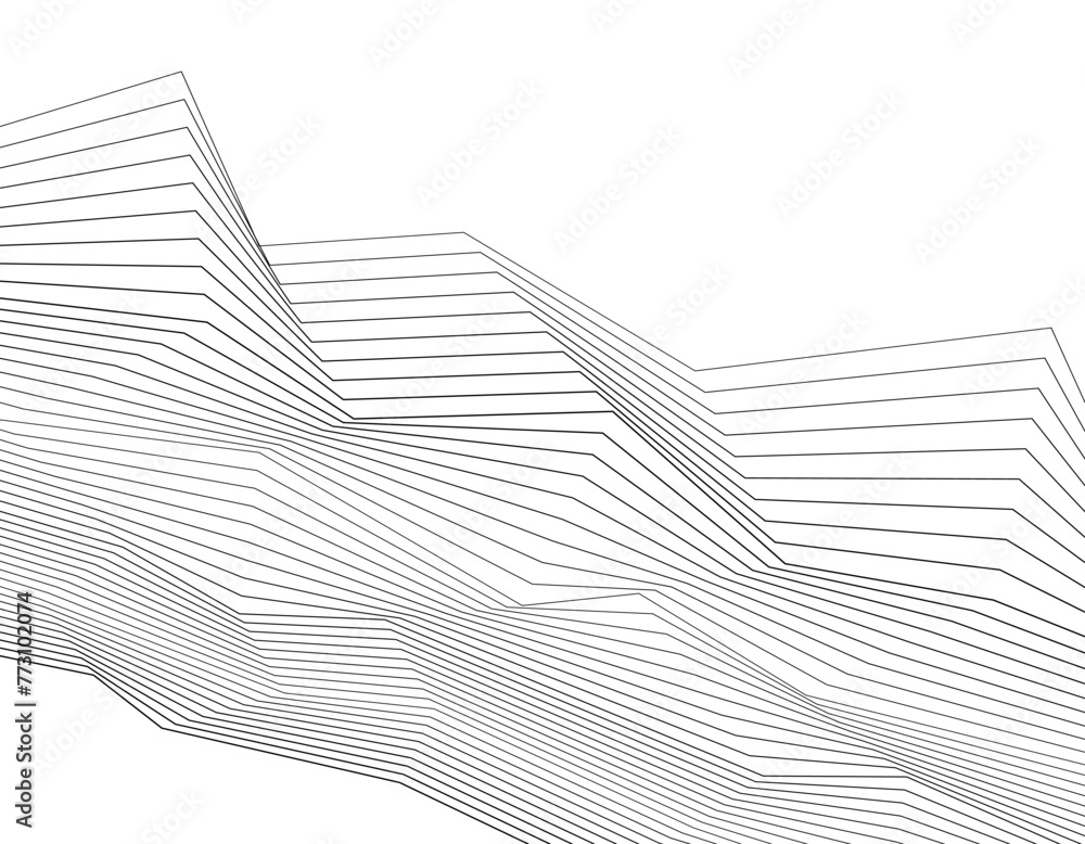 Poster white black color. linear background. design elements. poligonal lines. protective layer for banknot
