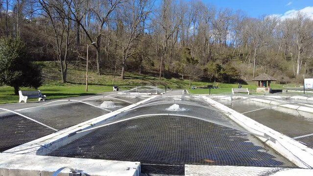 The fish hatchery and pools at Lil-Le-Hi Trout Nursery in Allentown, Pennsylvania, U.S.A