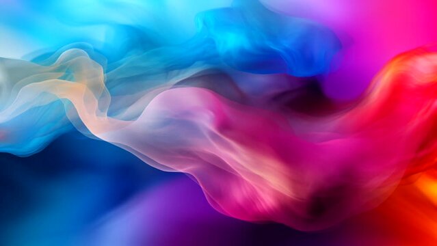 Gradient fabric in pastel colors, liquid glass collected in layers, moves and shimmers on a light background. Abstract animation of rainbow hue flower shaped fabric, 3D futuristic motion design 4K