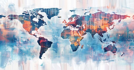 Intersecting Horizons: Mapping Financial Futures Financial chart worldmap