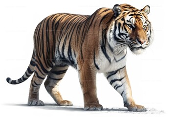 Tiger's Intense Gaze on White