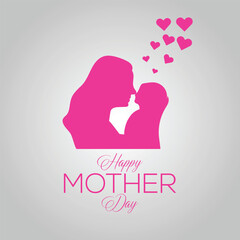 Mother Day card design with hearts
