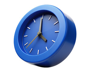Blue alarm clock, Time isolated transparent background, PNG