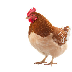 illustration of Hen and one egg, Isolated on transparent PNG background, Generative ai