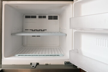 White empty refrigerator, Weight loss concept 
