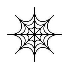 Spider web line icon. Black vector element isolated on white background. Best for seamless patterns, decoration, and your design.