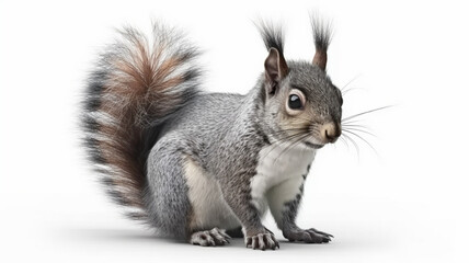 Obraz premium Squirrel, Squirrels, Baby Squirrel on White Background