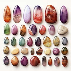 Fototapeta premium set of colorful gemstones on white background