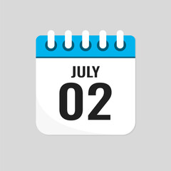 Icon page calendar day - 2 July