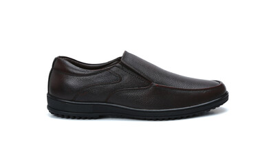grain leather slip on shoes isolated on white background