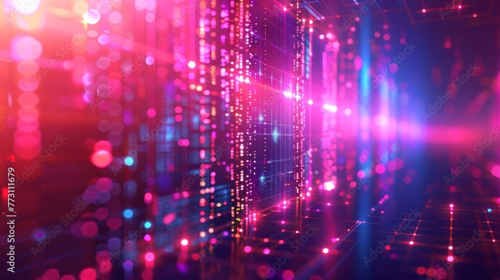 Poster abstract ai technology background. creative banner concept for generative art in digital glitch styl