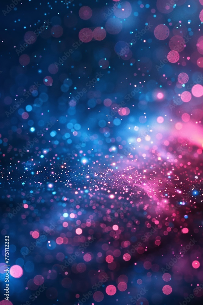 Poster the vibrant blue and pink backdrop is adorned with numerous intricate patterns of lines and dots, cr