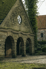 Photo of landscape of Munkbrarup village, spring landscape, northern Germany, Schleswig-Holstein