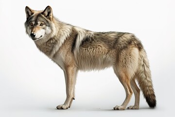 Fototapeta premium White Background Wolf Portrait
