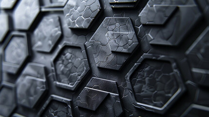 Unique technology shield providing advanced protection with intricate geometric patterns - obrazy, fototapety, plakaty