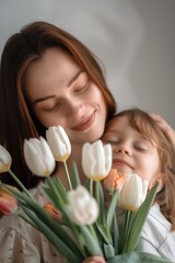 Mother and her family's kid happy moment