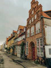 Photo of landscapes and architecture of Lübeck in Germany, autumn landscape, northern Germany, Schleswig-Holstein