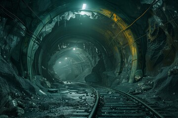 Modern coal mine coal tunnel - obrazy, fototapety, plakaty