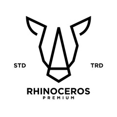 Simple rhino Head logo design with unique concept