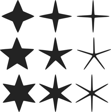 set of stars vector element shape